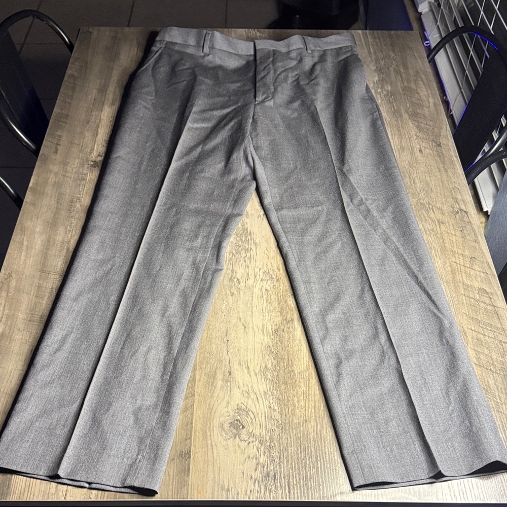 Kenneth Cole Awareness Flat Front Charcoal Trousers